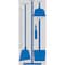 5S Supplies 5S Housekeeping Shadow Board Broom Station Version 14 - Gray Board / Blue Shadows  With Broom HSB-V14-GRAY/BLUE-KIT - alternate 1
